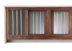 Double Modern Dog Crate Furniture Waterfall Edge and removable divider