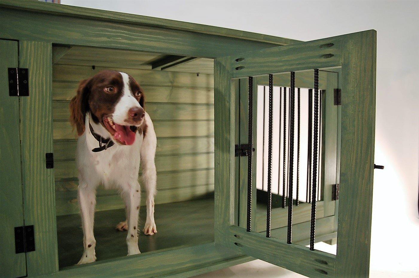 TRIPLE Small Custom Dog Crate Cabinet for dogs up to 15 lbs. - Carolina Dog Crate Co.