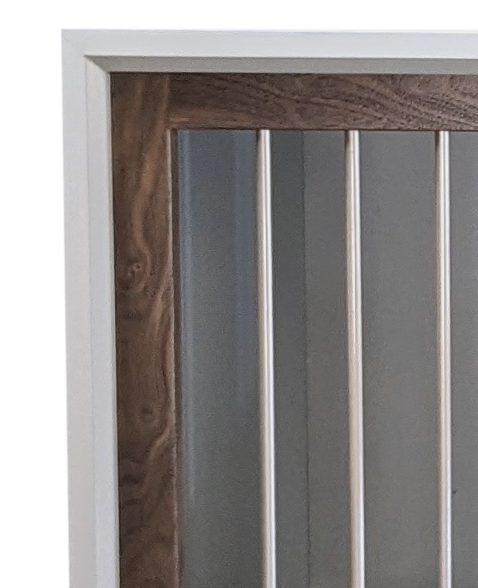 Modern Dog Crate Furniture with Waterfall edges_Solid walnut face frame