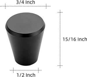 Cabinet Knob, Drawer, Door, Black, 3/4"