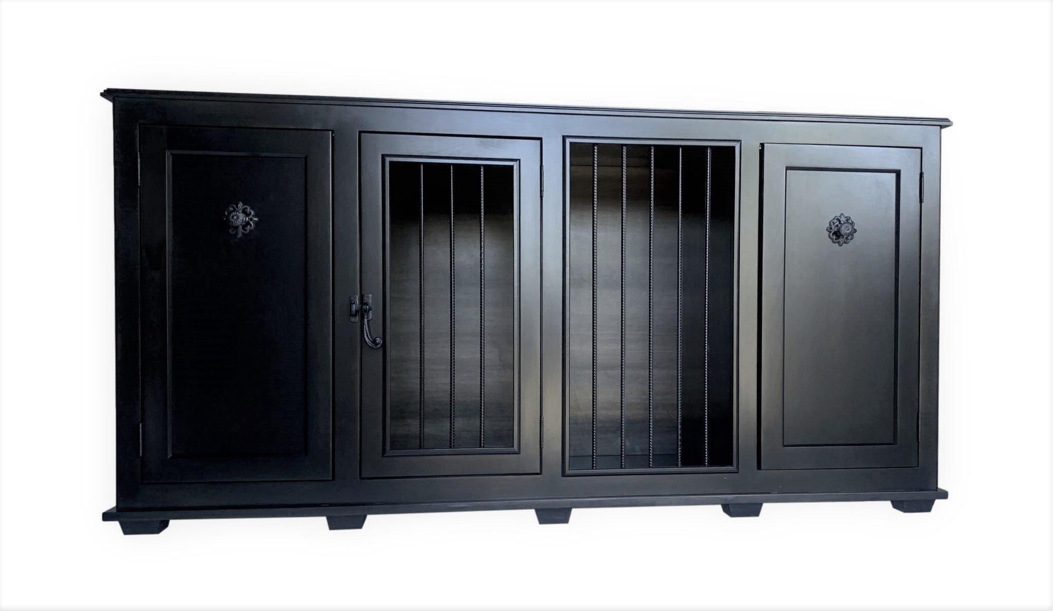 Custom Single Large Dog Crate with Storage Cabinets - Carolina Dog Crate Co.
