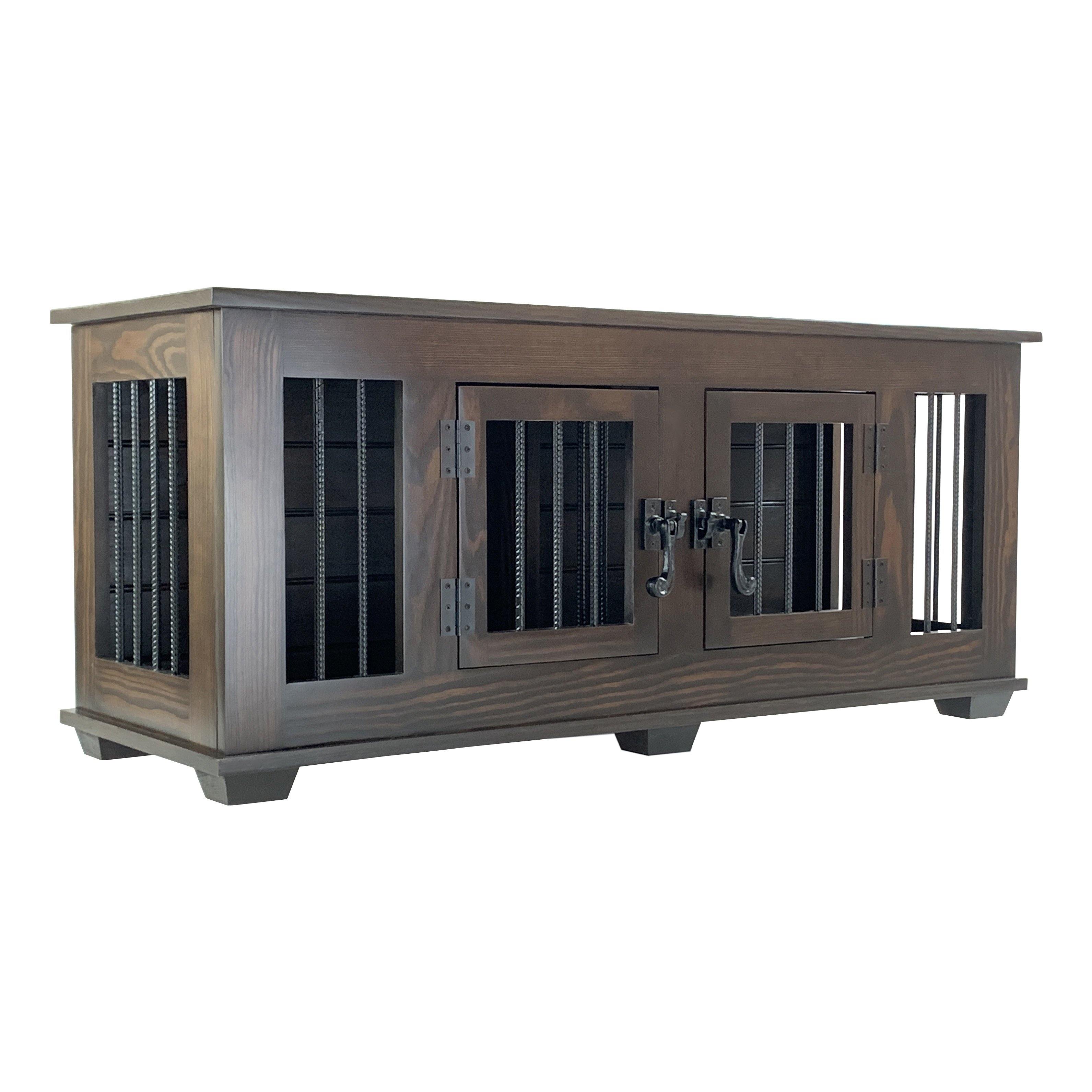 Medium Double Doggie Crate Furniture & Kennel - up to 25 lbs - Carolina Dog Crate Co.