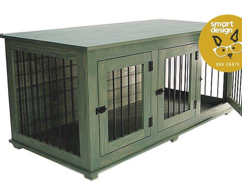 TRIPLE Small Custom Dog Crate Cabinet for dogs up to 15 lbs.