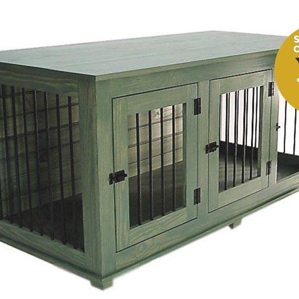 TRIPLE Small Custom Dog Crate Cabinet for dogs up to 15 lbs.